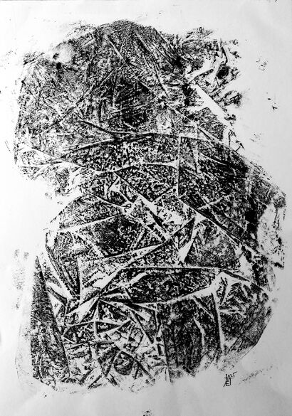 folded landscape - paperprint - a Paint Artowrk by Eck Martin